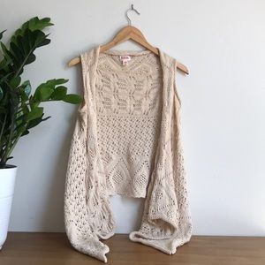 Cream knit a-line vest